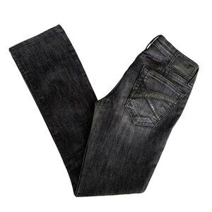 Robins Jeans Women's Sz 26  Black Skinny Jeans Studded Black Trim